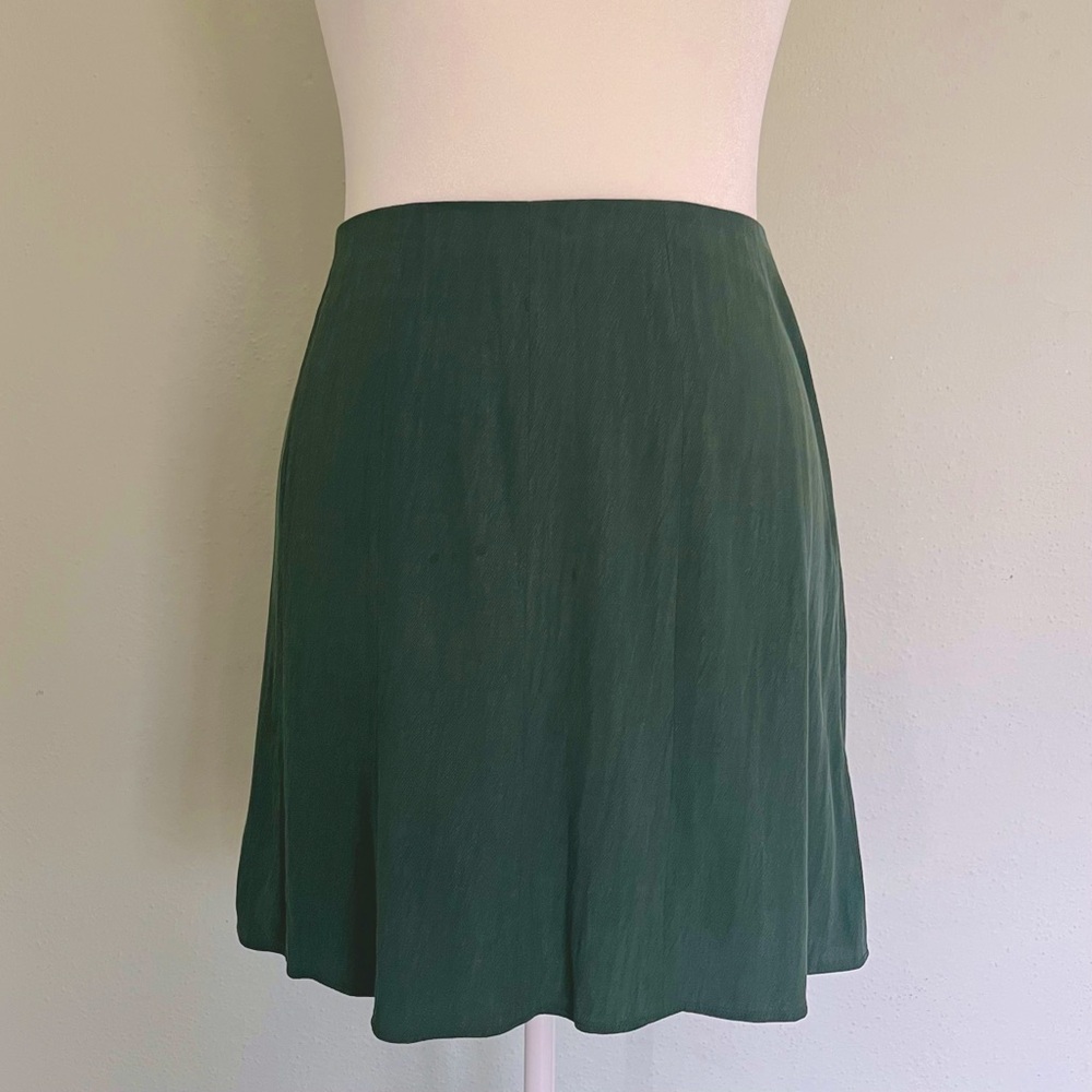 Madewell Side-Zip Mini Slip Skirt Dark Green Women’s 12